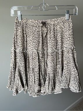 By Together Leopard Print High/Low Waisted Skirt